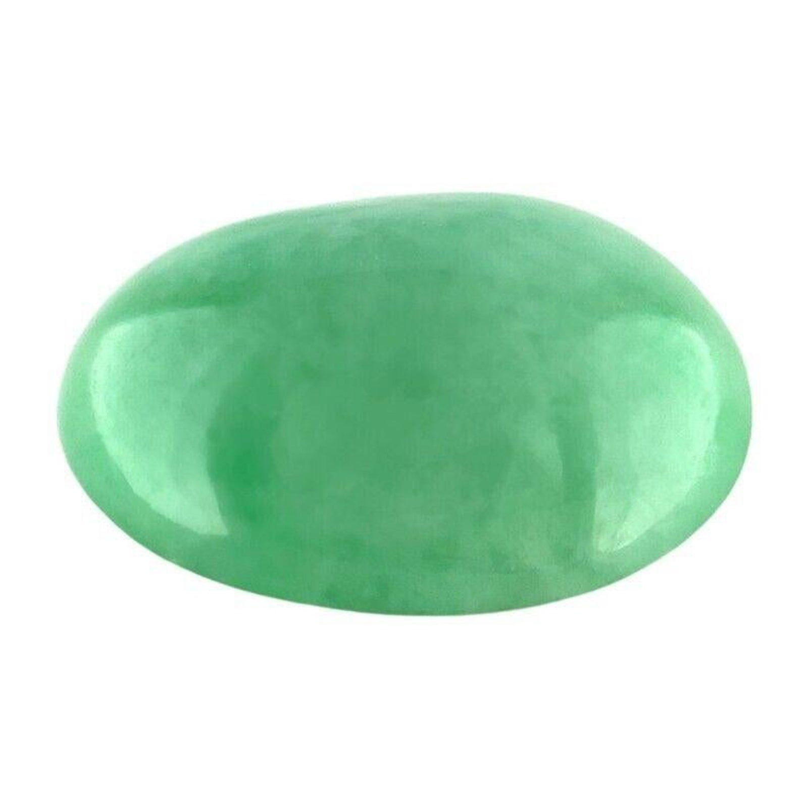 Rare 4.03ct IGI Certified Green Jadeite Jade ‘A’ Grade Oval Cabochon Loose Gem For Sale