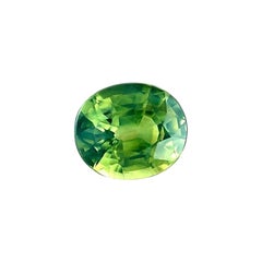 GIA Certified Vivid Yellow Green Sapphire 0.90Ct Natural Oval Cut Unheated Rare 