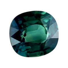 1.19Ct GIA Certified Green Blue Teal Untreated Sapphire Natural Cushion Cut Gem