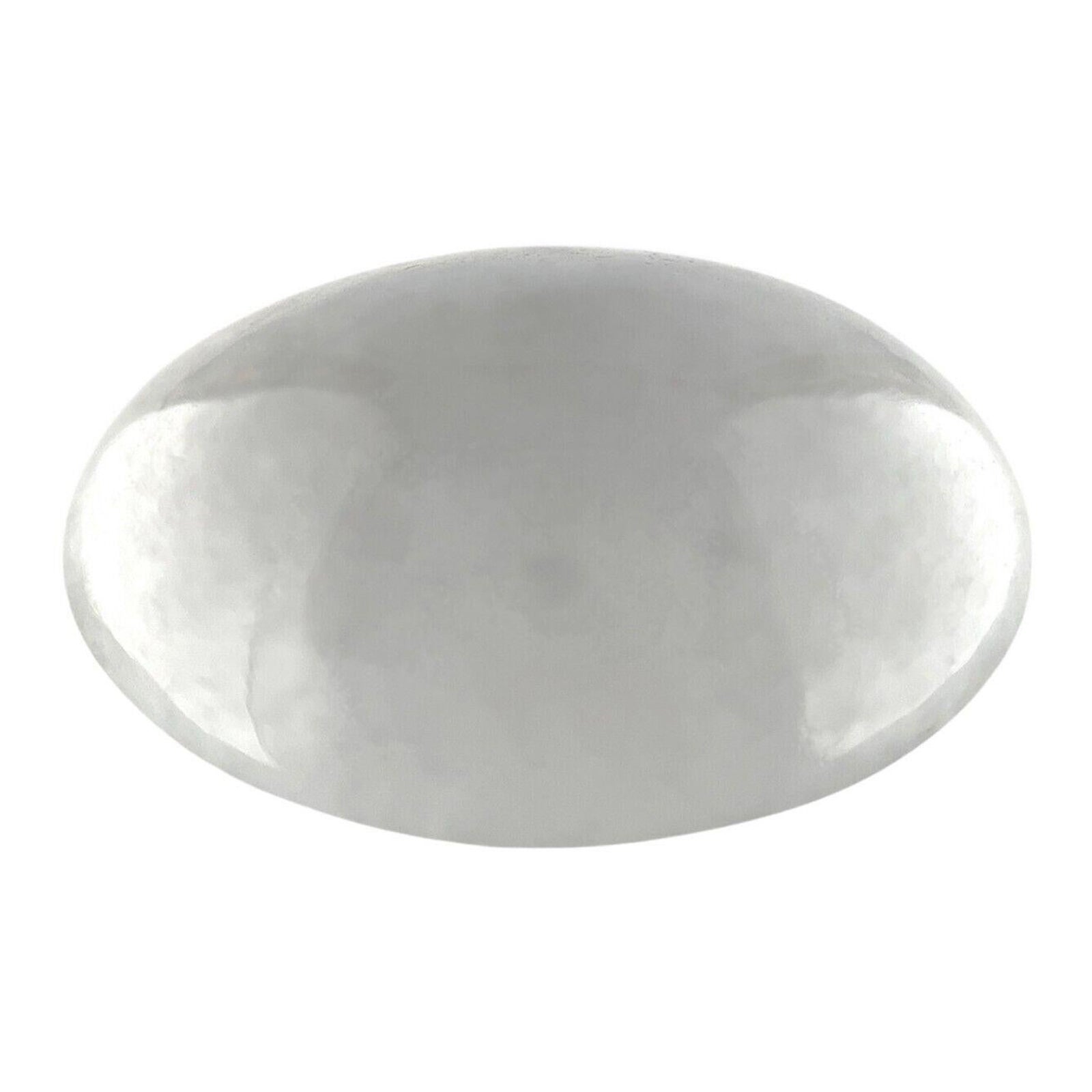 27.15Ct IGI Certified Grey White 'ice' Jadeite Jade ‘A’ Grade Cabochon Untreated For Sale