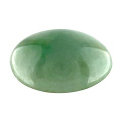 Énorme 17.57Ct GIA Certified Green Jade Jade 'A' Grade Oval Cabochon Rare Gem