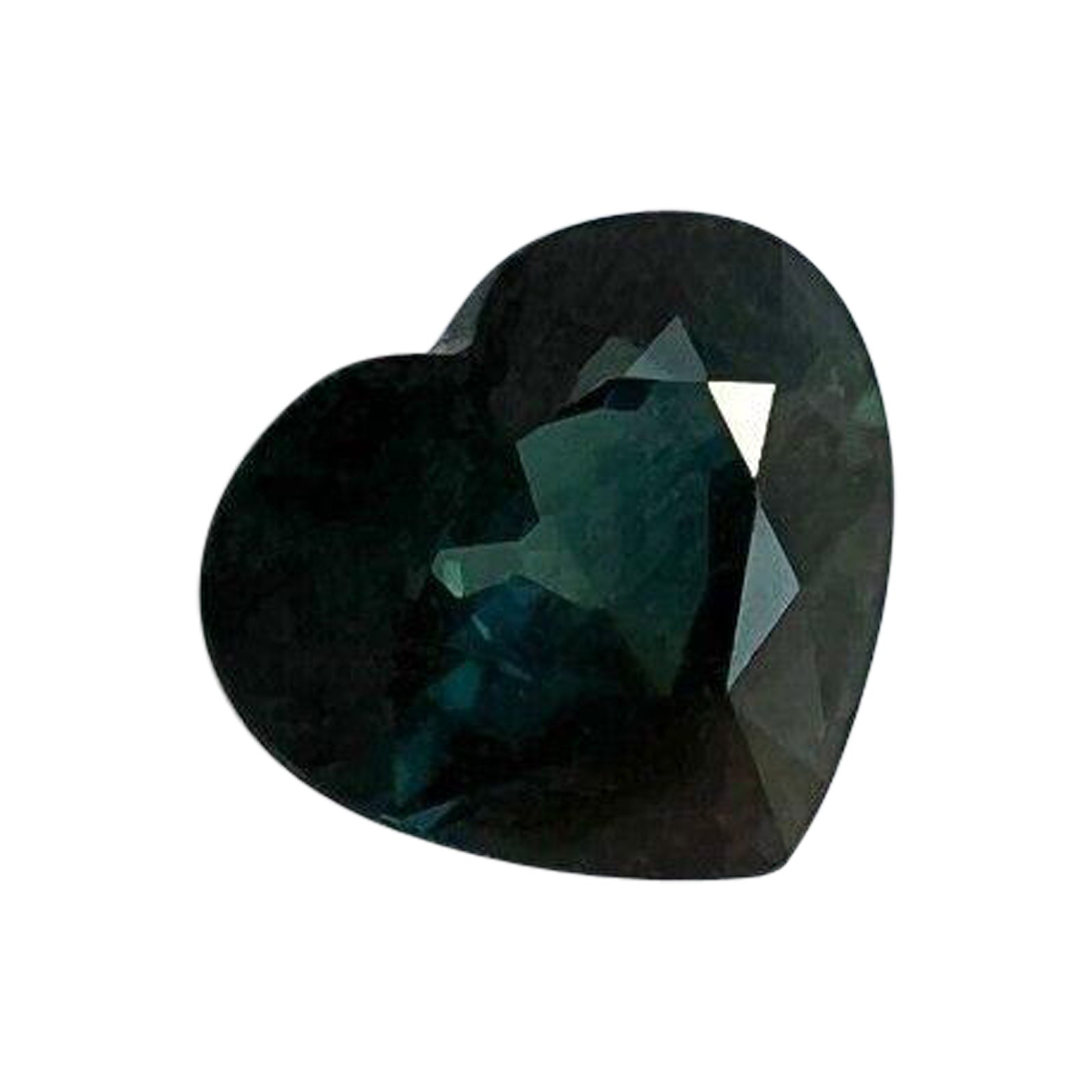 Saphir bleu sarcelle vert profond taille cœur certifié IGI de 1,18 carat