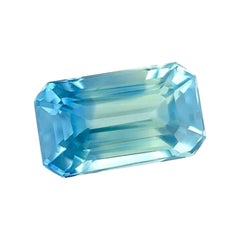 GIA Certified 1.28Ct Bi Farbe Blau Weiß Natürliche Saphir Octagon Cut Edelstein