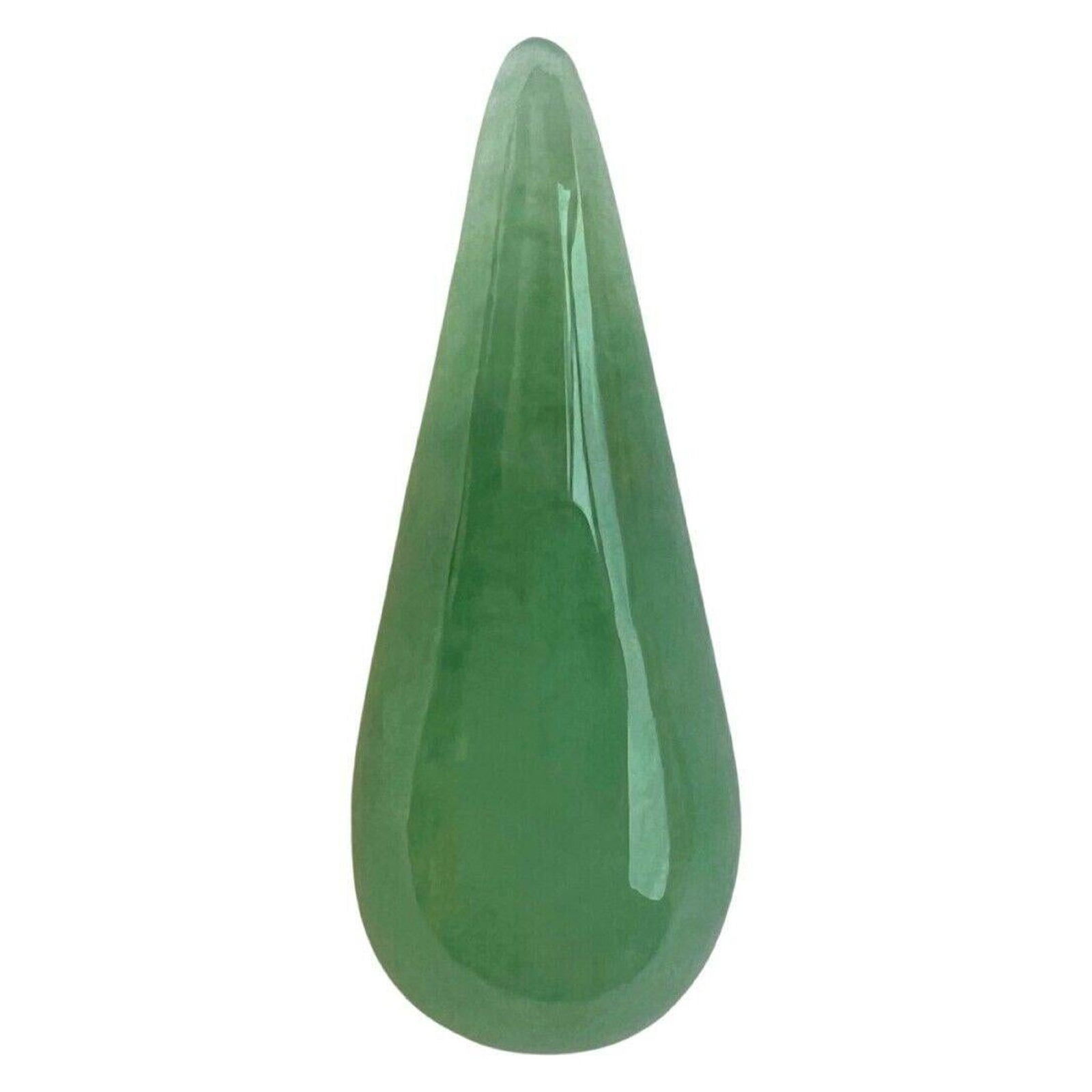 4.38Ct Green Jadeite Jade IGI Certified Natural ‘A’ Grade Pear Cabochon Gem For Sale