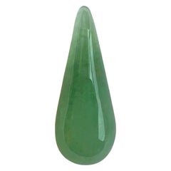 4.38Ct Green Jadeite Jade IGI Certified Natural ‘A’ Grade Pear Cabochon Gem