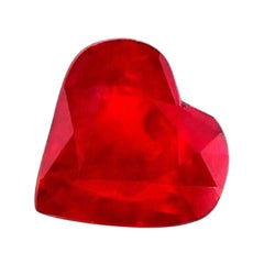 Pierre précieuse rare, rubis rouge profond de 1,16 carat, taille cœur, non sertie, 6,5 x 6 mm