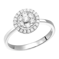 Klassischer Diamant Weiß 14k Gold Ring  für sie