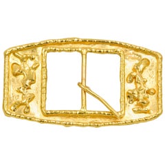 Retro Jean Mahie 22 Karat Yellow Gold Belt Buckle