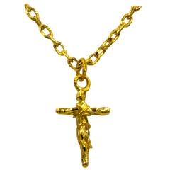 Retro Jean Mahie 22kt Yellow Gold Crucifix