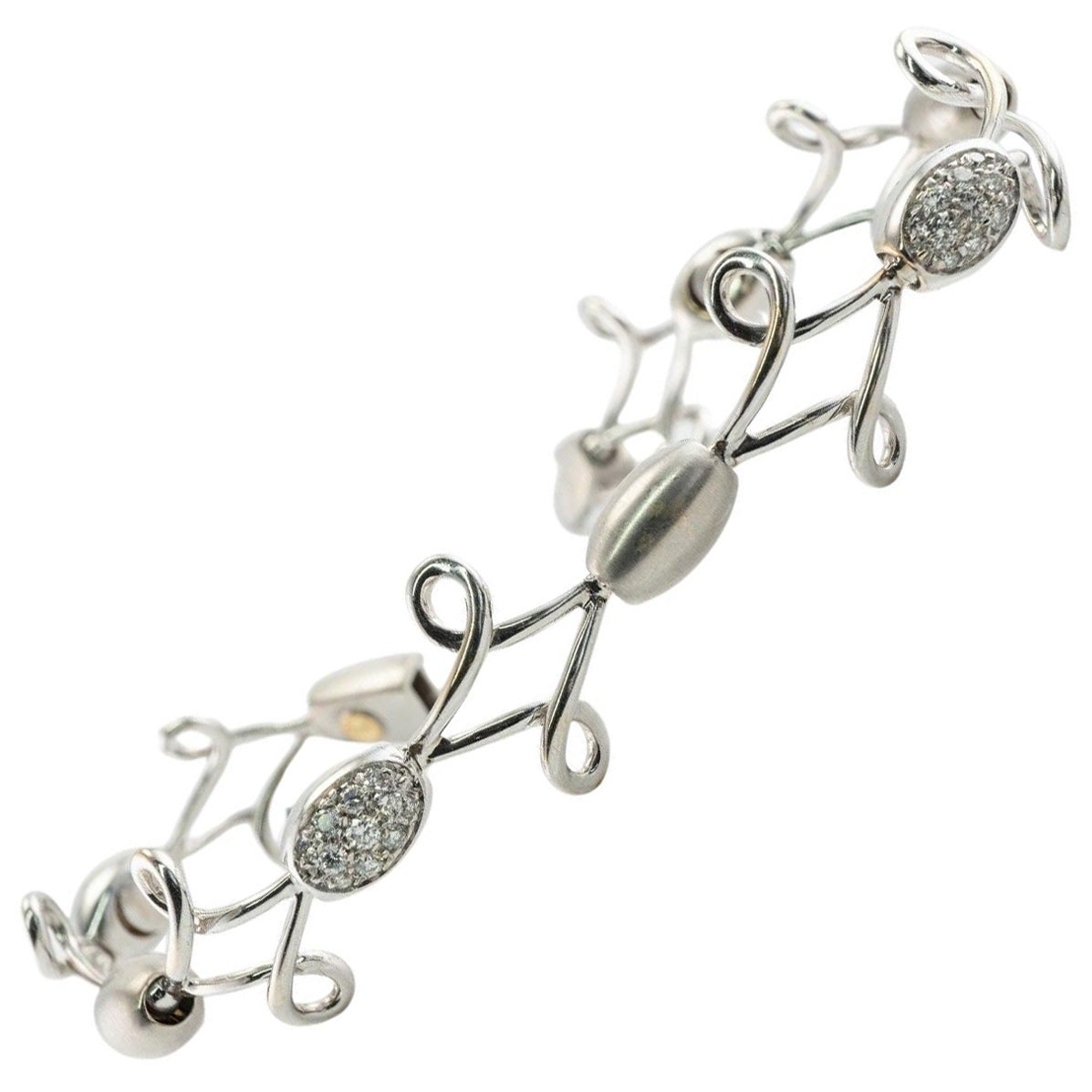 Luca Carati Bracelet diamant en or blanc 18K Italien