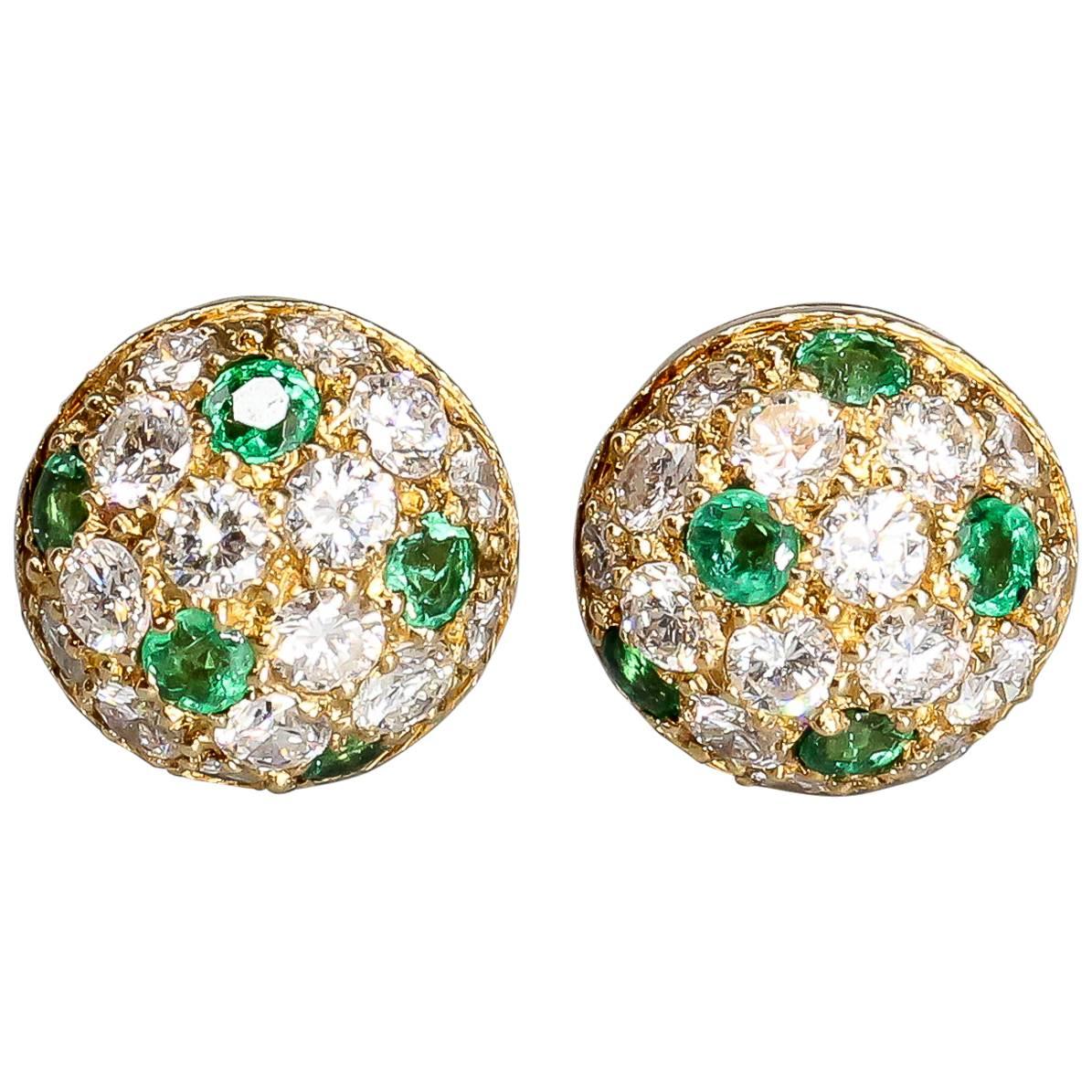 CARTIER Emerald  Diamond  Gold Earrings