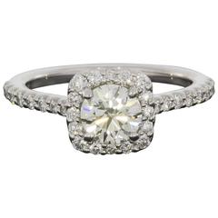 Ritani 1.35 Carats Ideal Cut Round Diamond GIA Cert Halo Engagement Ring