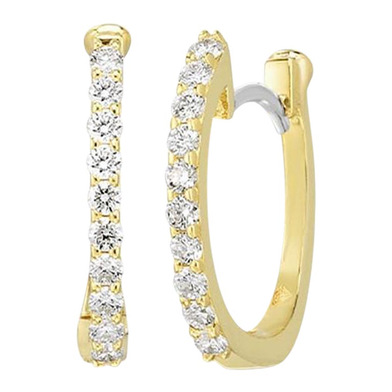 Roberto Coin Huggy Earrings with Diamonds 000466AYERX0 For Sale