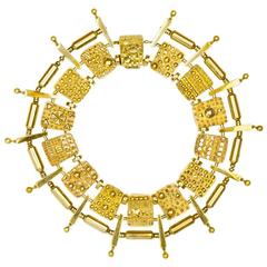 Magnificent Artist Designed Modernist Geometric Gold Collar 7