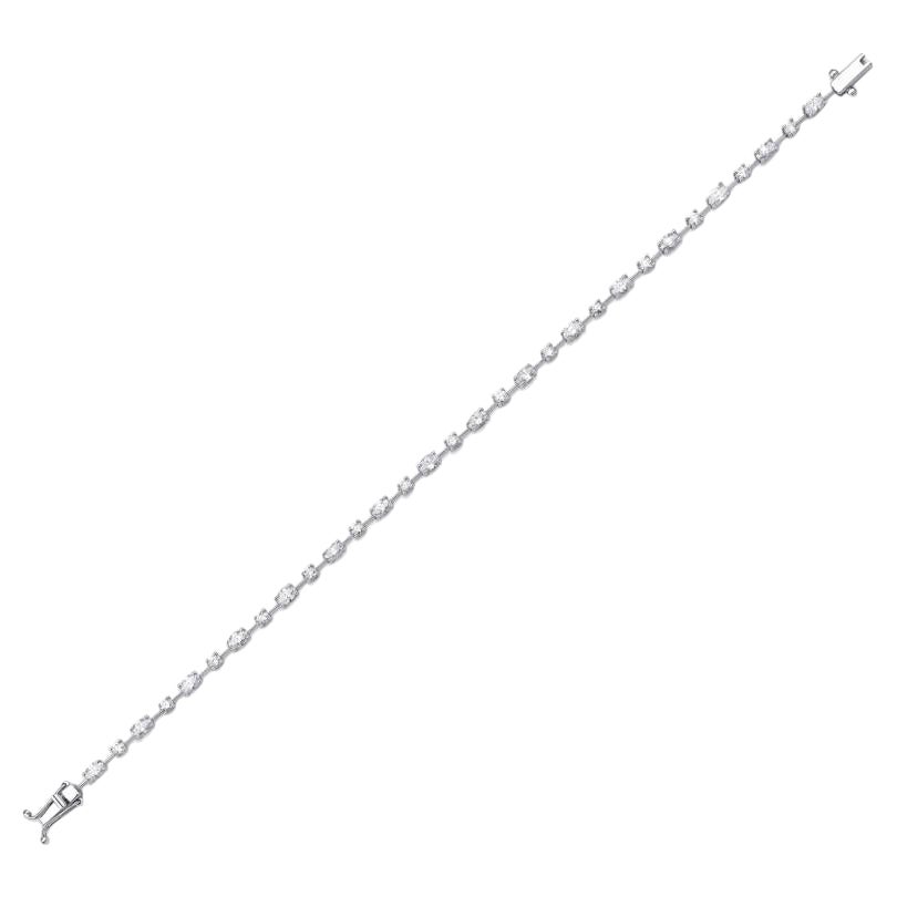 2.32ct Multi Diamond Shape Tennis Bracelet For Sale