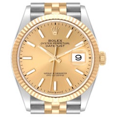 Rolex Datejust Steel Yellow Gold Champagne Dial Mens Watch 126233