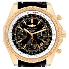 Vintage Breitling Bentley Yellow Gold Black Dial Chronograph Mens Watch K25362