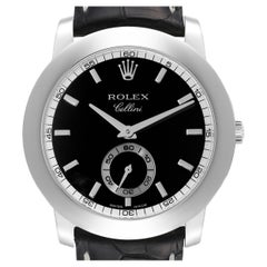 Rolex Cellini Cellinium 35mm Platinum Black Dial Mens Watch 5241 Card