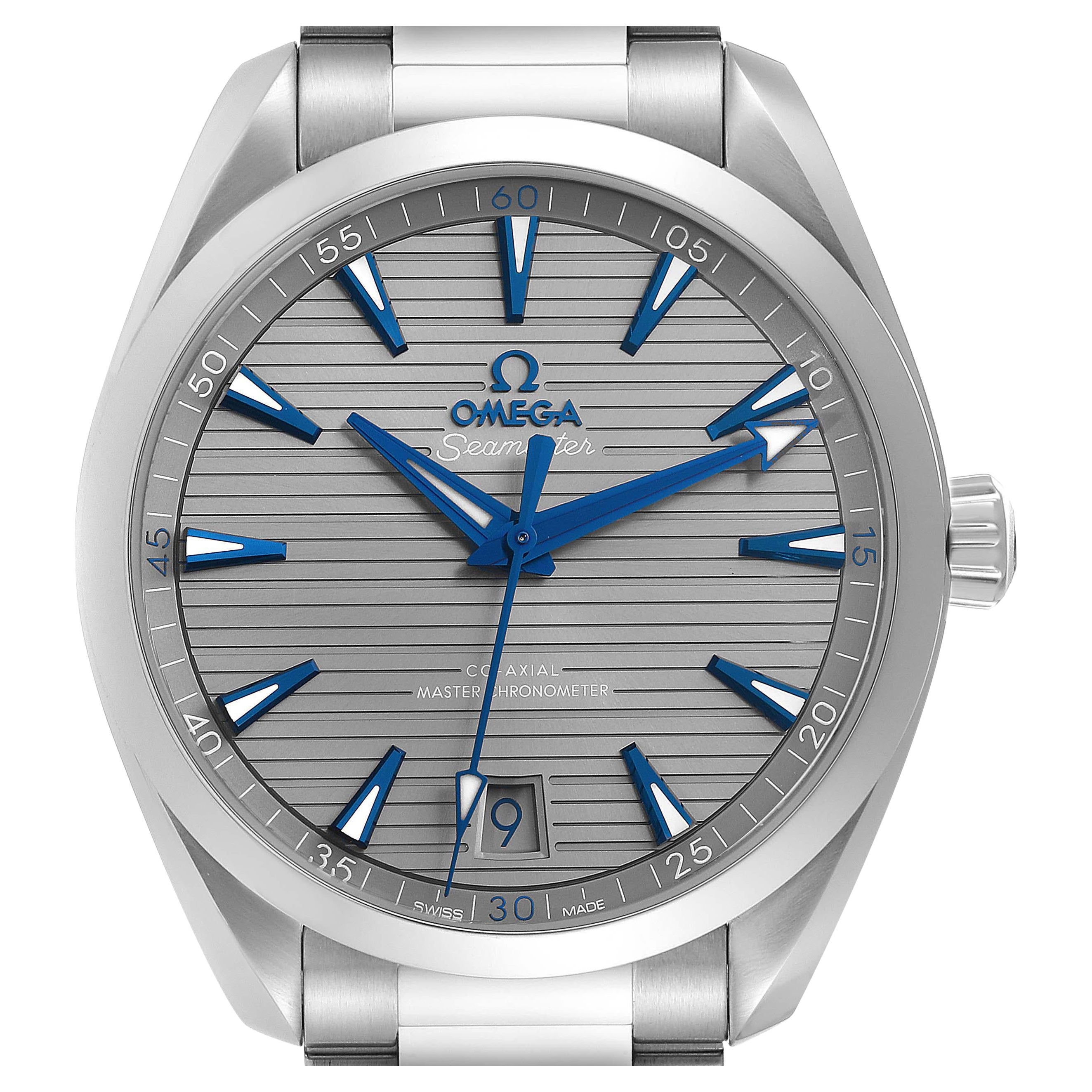 Omega Seamaster Aqua Terra Grau Zifferblatt Herrenuhr 220.10.41.21.06.001 Box-Karte im Angebot