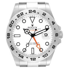 Rolex Explorer II 42 White Dial Orange Hand Steel Mens Watch 216570 Box Card