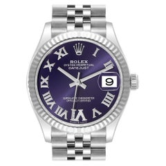 Used Rolex Datejust Midsize Steel White Gold Diamond Ladies Watch 278274