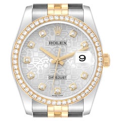 Rolex Datejust Steel Yellow Gold Anniversary Dial Diamond Mens Watch 116243