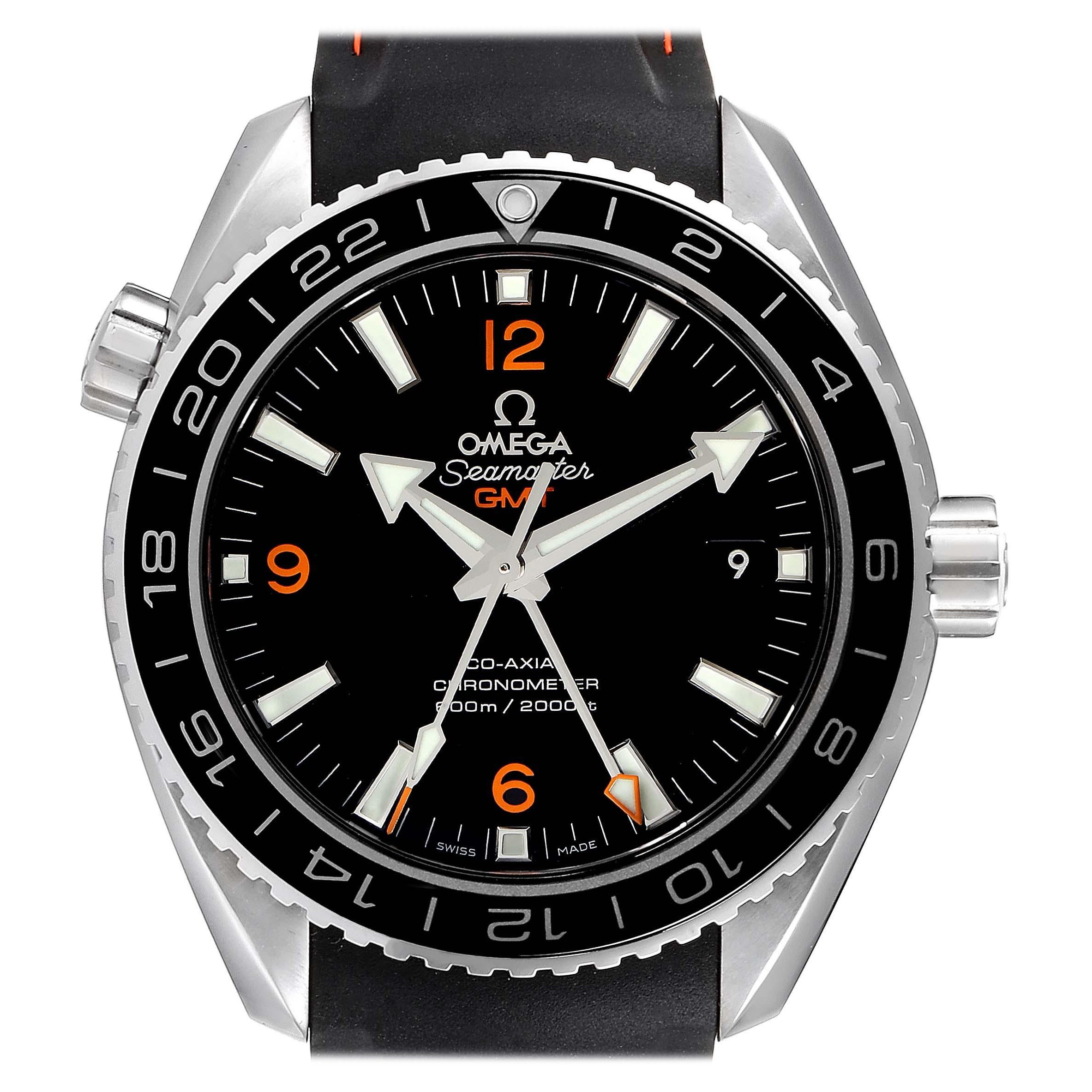 Omega Seamaster Planet Ocean GMT 600m Steel Watch 232.32.44.22.01.002 Box Card For Sale