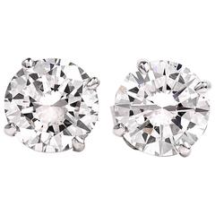GIA 2.13cts E-F, VS2 Diamond Stud Earrings 2