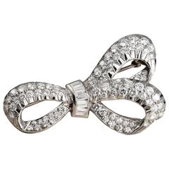 Diamond Platinum Bow Pin 3