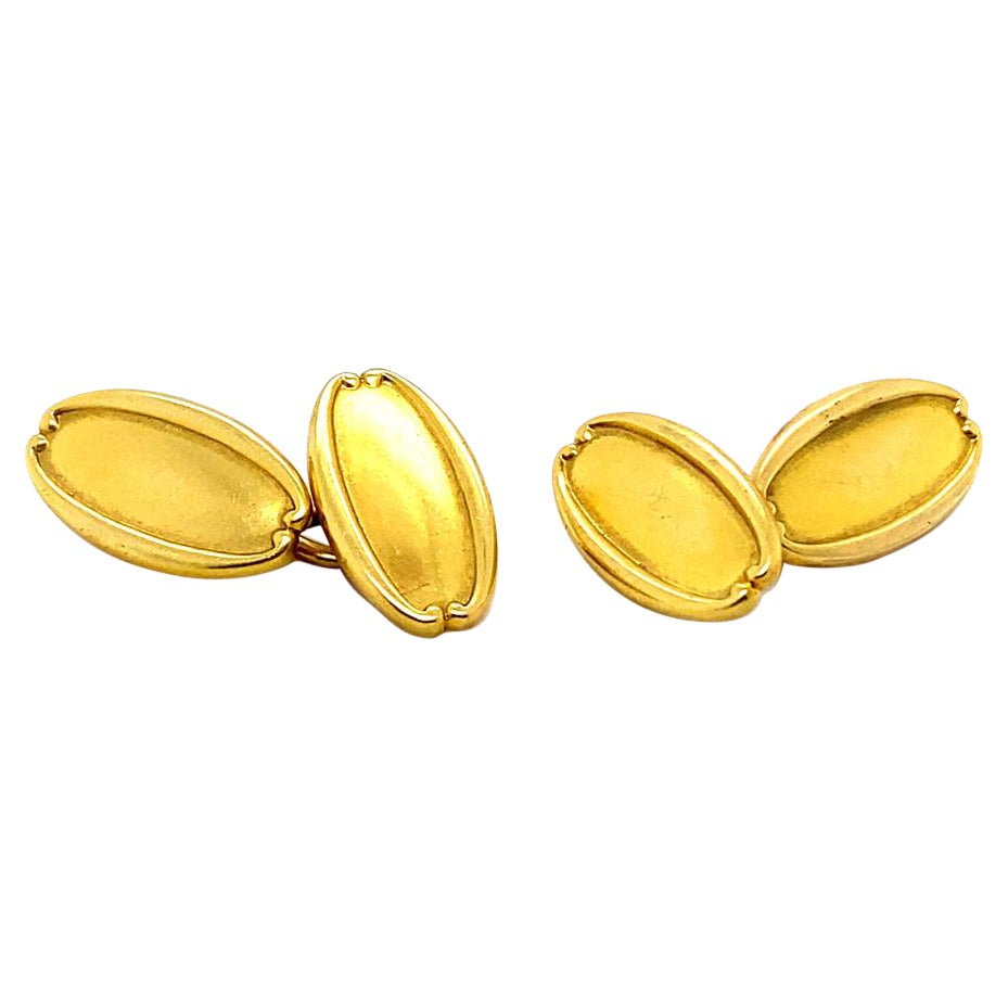 Tiffany & Co. Boutons de manchette ovales en or jaune 18 carats, 1960 en vente