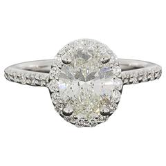Stunning Ritani 2.53 Carats Oval Diamond GIA Certified Halo Engagement Ring