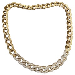 Collar Henry Dunay Curb Diamond Sabi Link de oro amarillo de 18k
