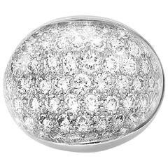 Cartier Myst Pavé Diamond and Rock Crystal Dome Bombe Ring 