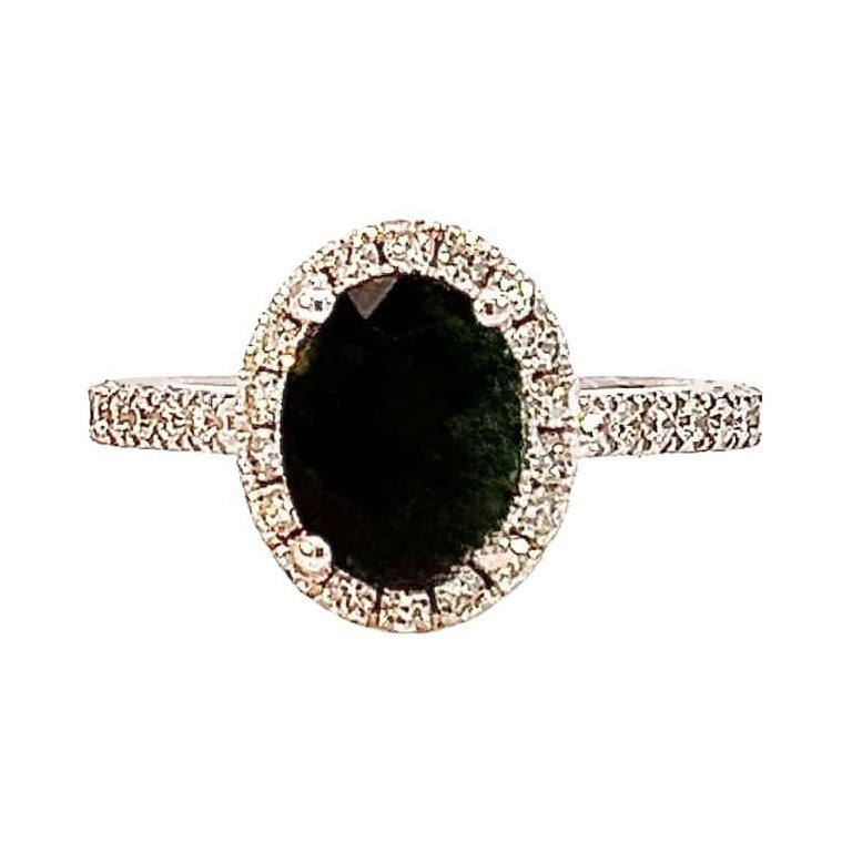 Natural Emerald Diamond Ring 6.5 14k White Gold 9.31 TCW Certified