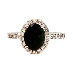 Natural Emerald Diamond Ring 6.5 14k White Gold 9.31 TCW Certified