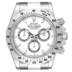 Rolex Daytona White Dial Chronograph Steel Mens Watch 116520 Box Card