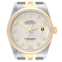 Rolex Datejust Stahl Gelbgold Elfenbein Anniversary Zifferblatt Herrenuhr 16233