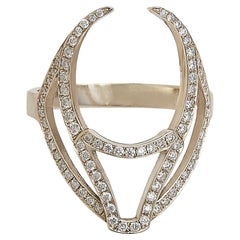 Polina Ellis White Diamonds 18k Raw White Gold Ring