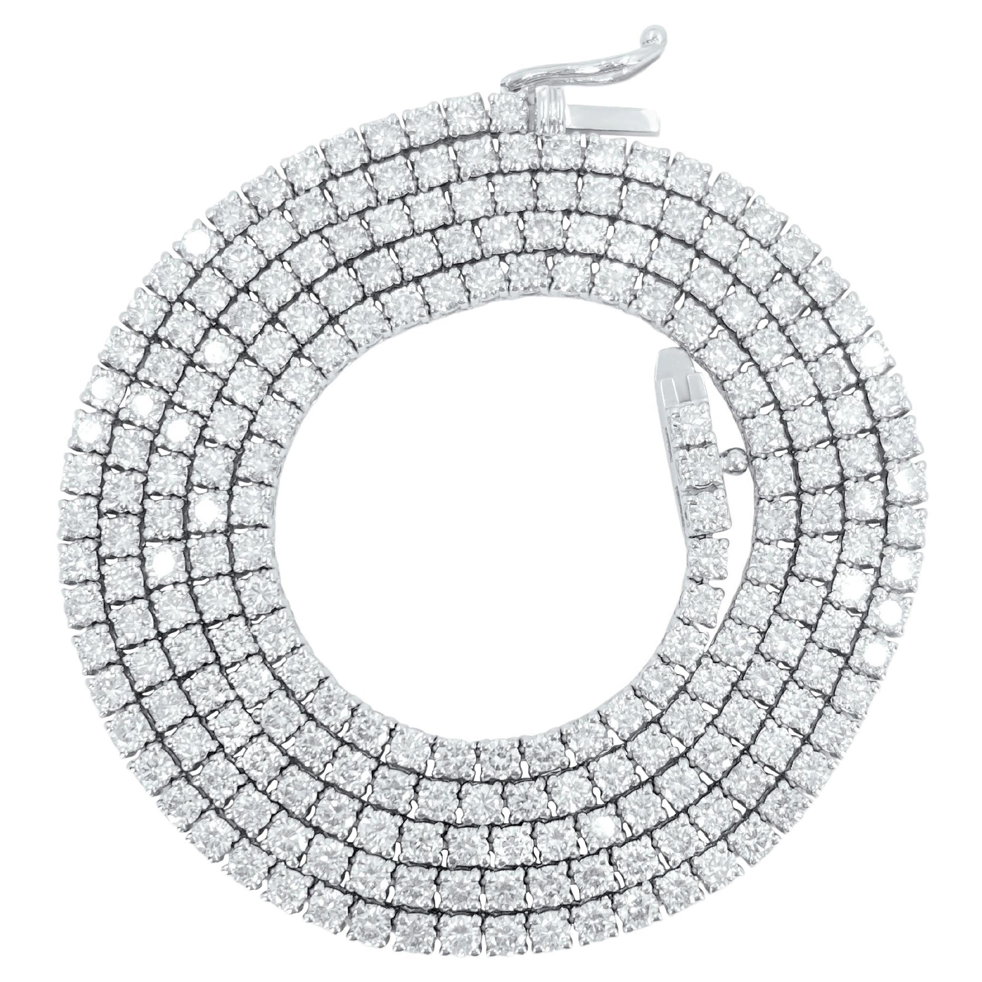 11,50 Karat VVS Diamant-Tennis-Halskette aus 14k Gold im Angebot