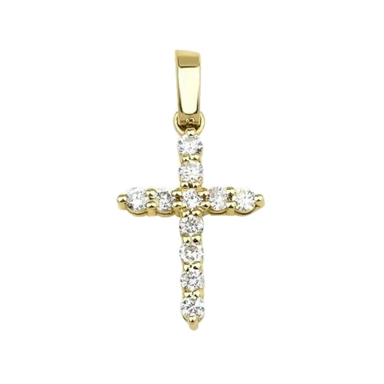 0.15ct Diamond Cross Necklace For Sale