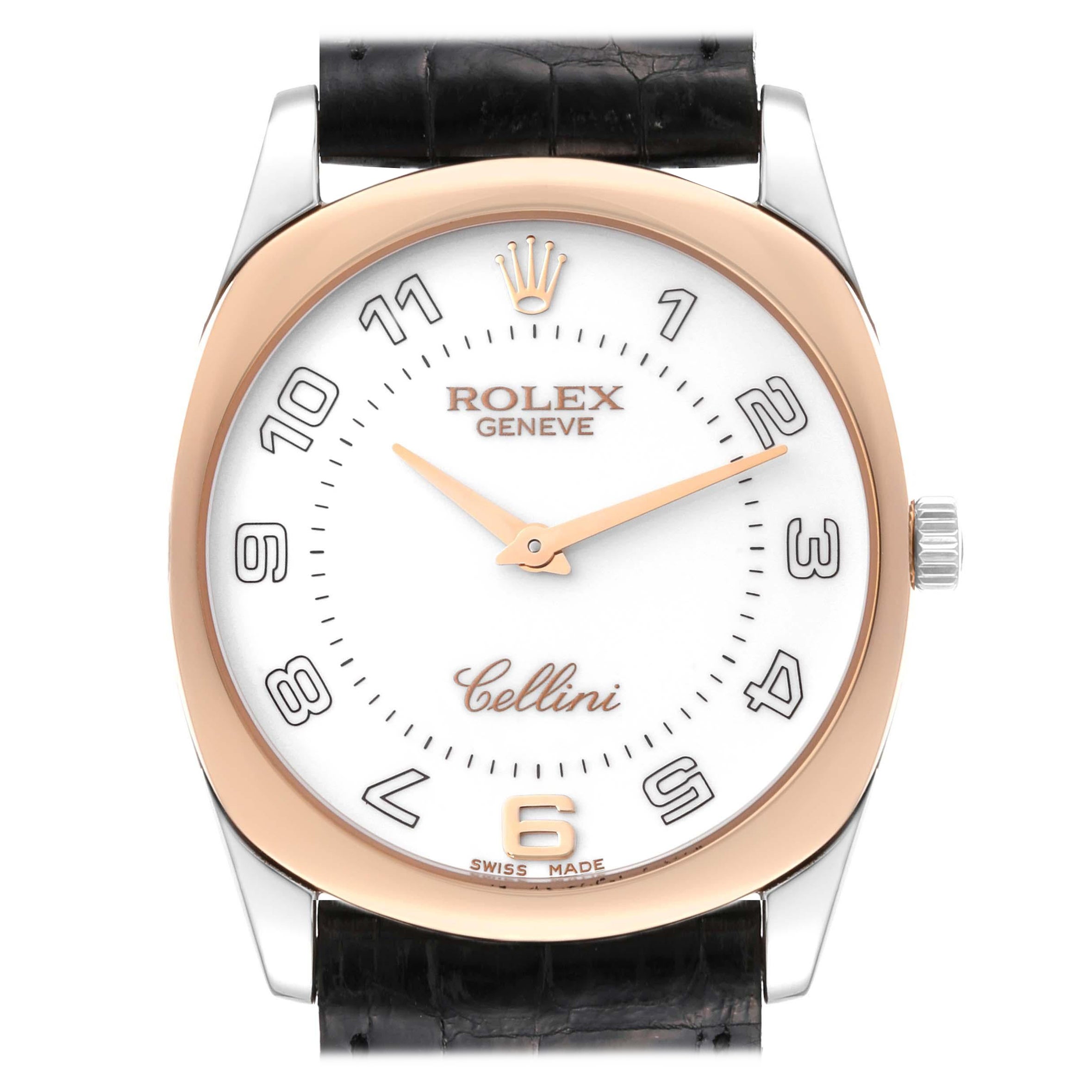 Rolex Cellini Danaos White Rose Gold Mens Watch 4233