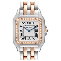 Cartier Panthere Medium Steel Rose Gold Diamond Ladies Watch W3PN0007