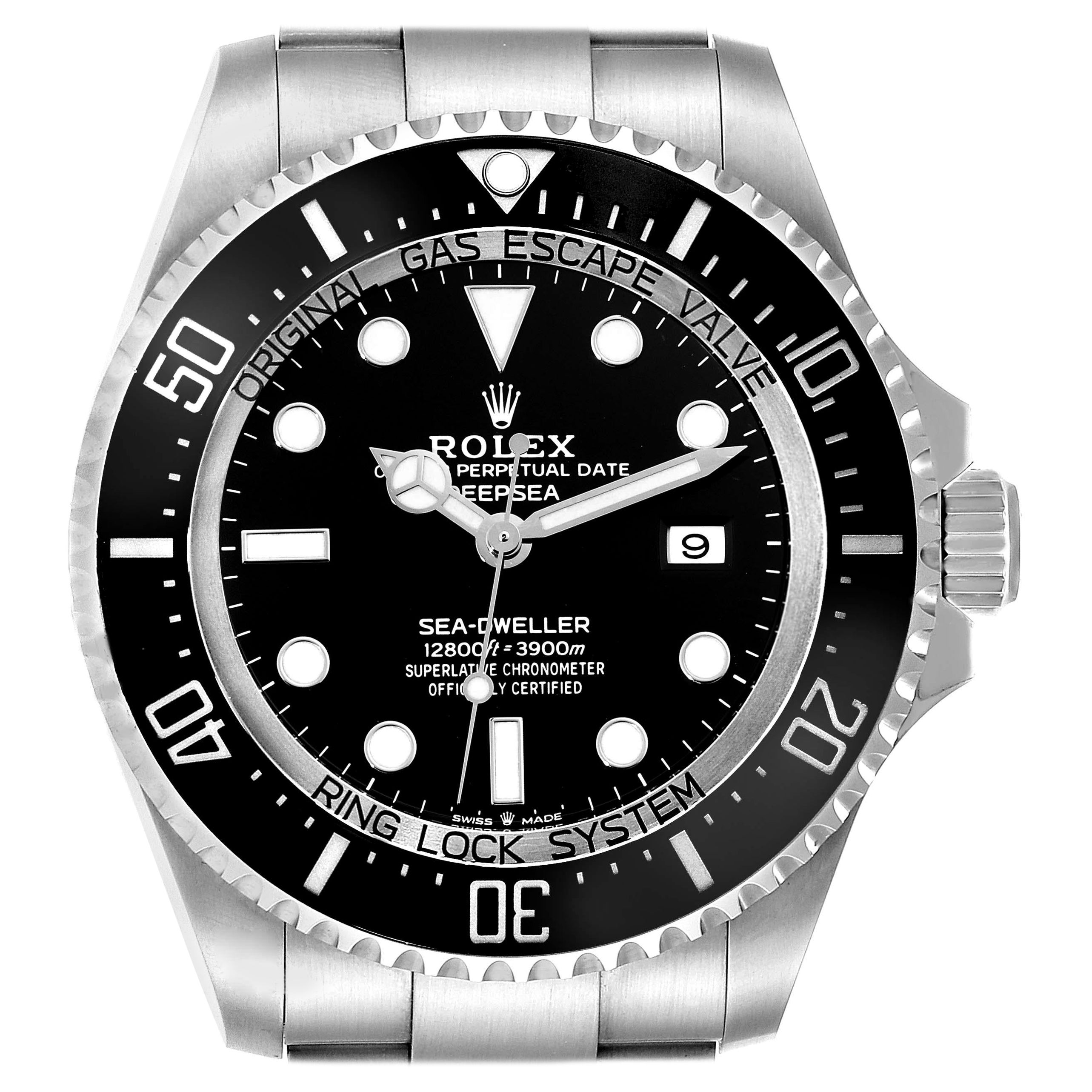 Rolex Seadweller Deepsea 44 Black Dial Steel Mens Watch 126660 Box Card