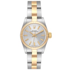 Rolex Oyster Perpetual Steel Yellow Gold Ladies Watch 67193 Box Papers