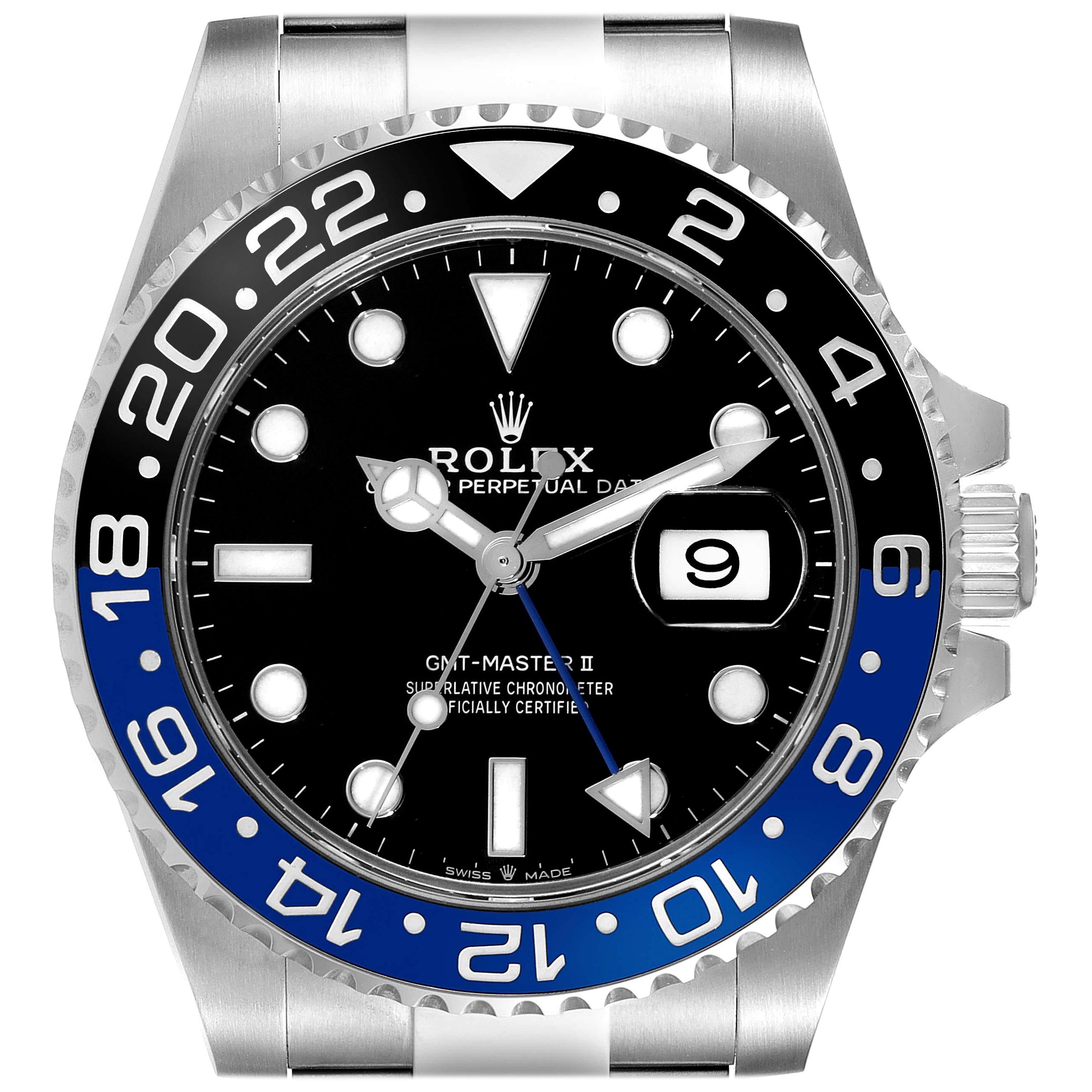 Rolex GMT Master II Black Blue Batman Bezel Steel Mens Watch 126710 Box Card