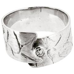 Modern S. Van Giel Diamond and Gold Wedding Ring