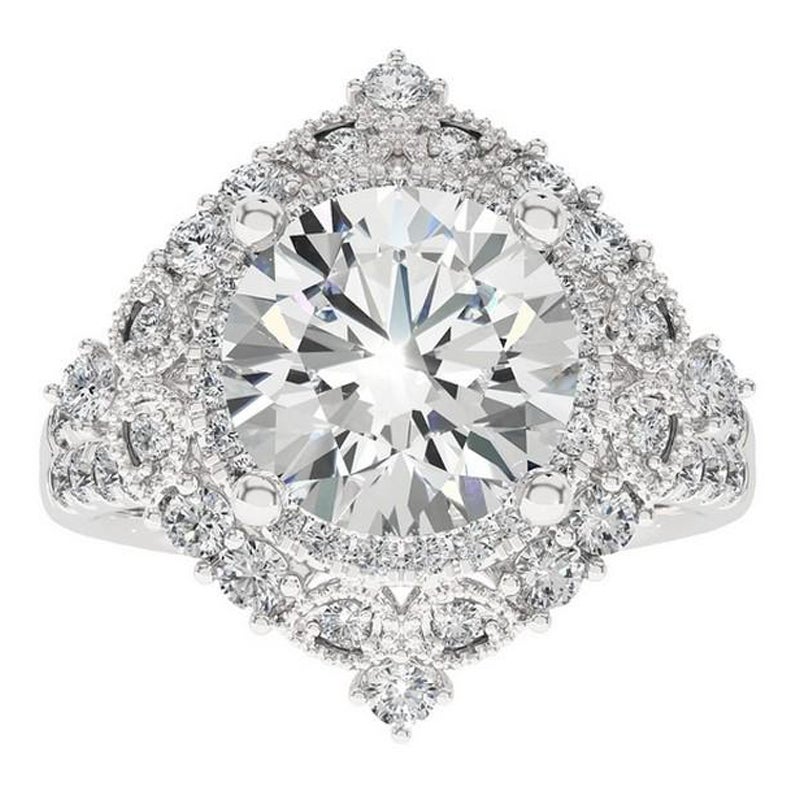 Bague de la collection Vow : bague semi-montée de diamants de 1 carat en or blanc 14 carats