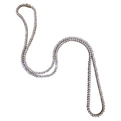 32" Lange runde Diamant-Tennis-Halskette aus 18 Karat Gelbgold mit insgesamt 29,70 Karat Diamanten