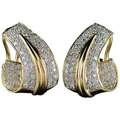 2.00 Carat Total Weight Pave Diamond French Clip Earrings 11