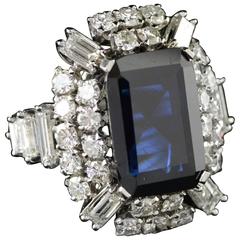 8.17 Carat Sapphire Diamond Ring 12